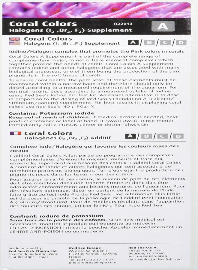 Red Sea Fish Pharm Are22043 Reef Colors Iodine/Halogens Supplement-A for Aquarium, 500Ml - Image 4